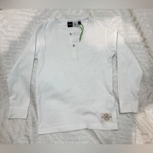 Molo Rolf long sleeved Henley with two button placket cotton Scandinavian